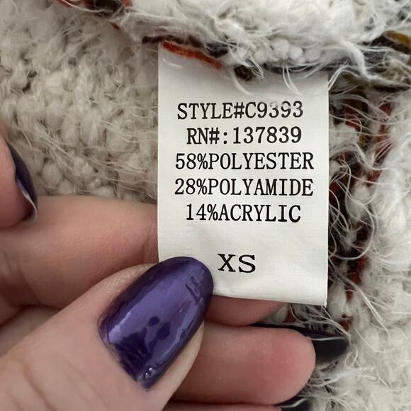 Altard State Long Sleeve Fuzzy‎ Striped Cardigan Size X Small - Picture 7 of 7